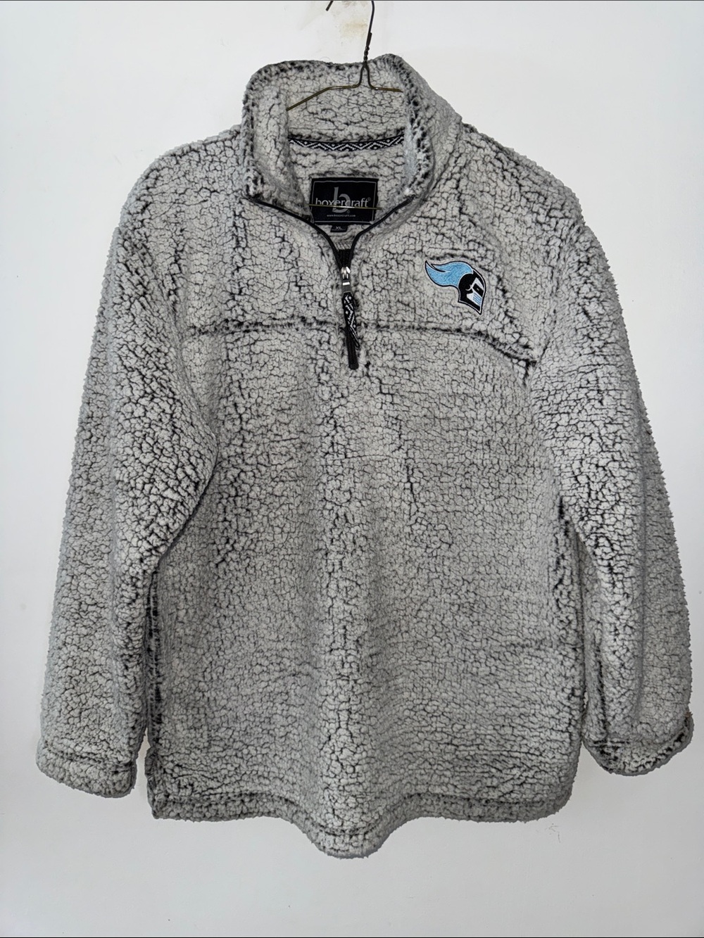 Boxercraft Mount Saint Mary College Knights Grey Sherpa Quarter Zip Fleece XL